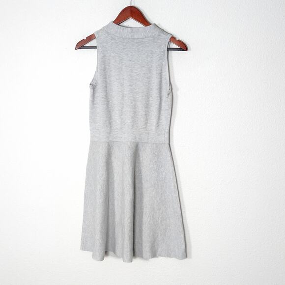 Milly Women’s Dress Small Minimalist Capsule Fit Flare Knit Gray Keyhole Neck - Picture 2 of 8